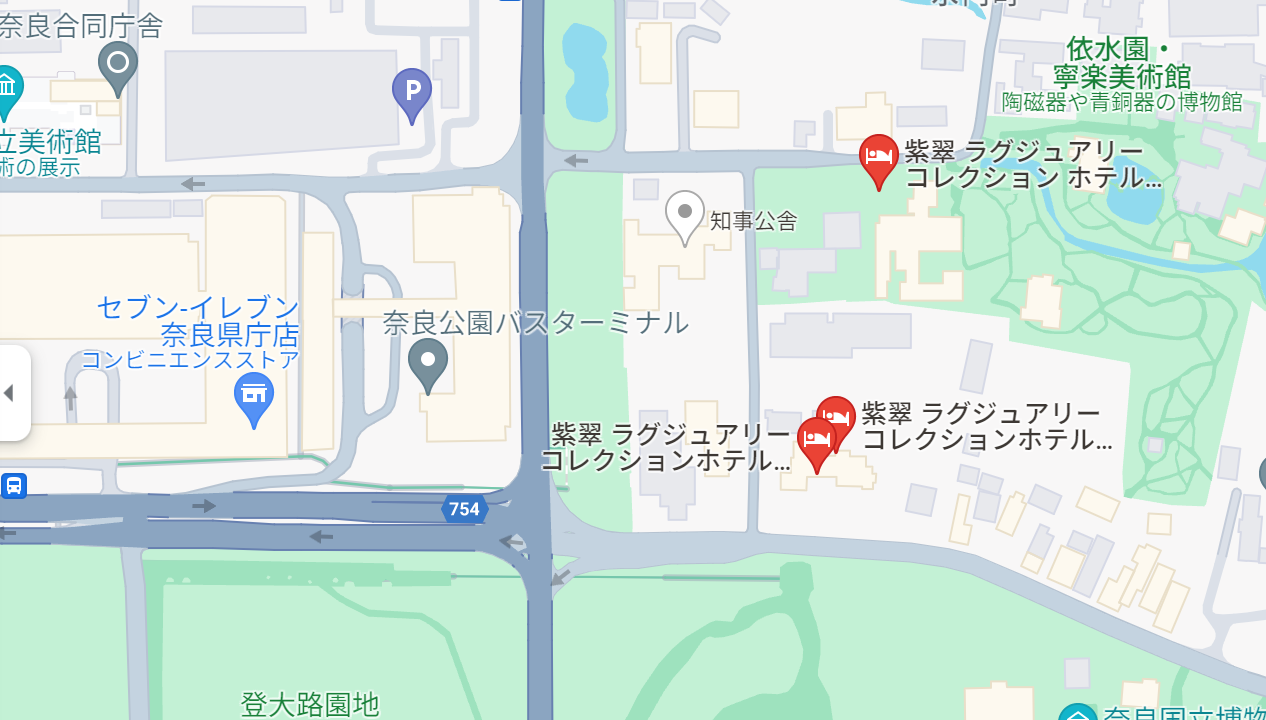 GoogleMap紫翠ラグジュアリーコレクションホテル奈良