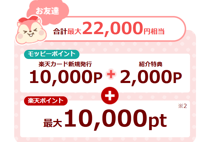 お友達経由で22000ポイント