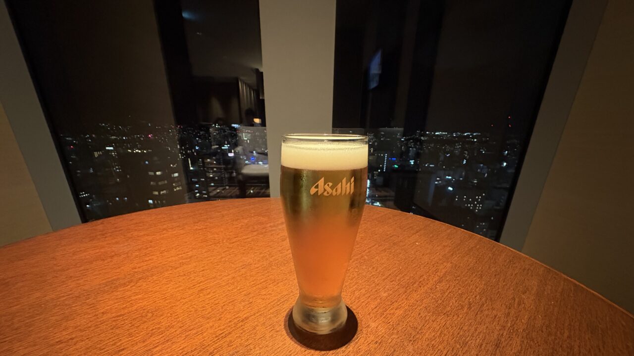 仙台の夜景とビール